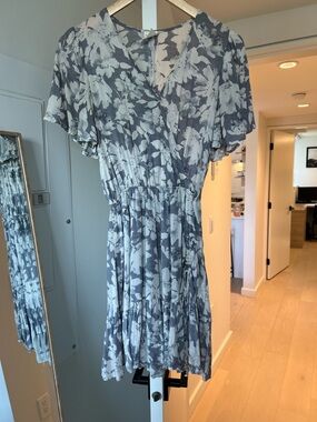 By Together Blue and White Floral Short Dress